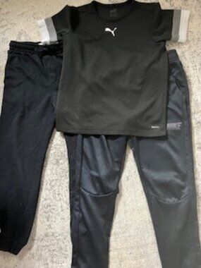Black Activewear Boys Bundle x 3 Zara 10 + Nike M Sweatpants + Puma T-Shirt M